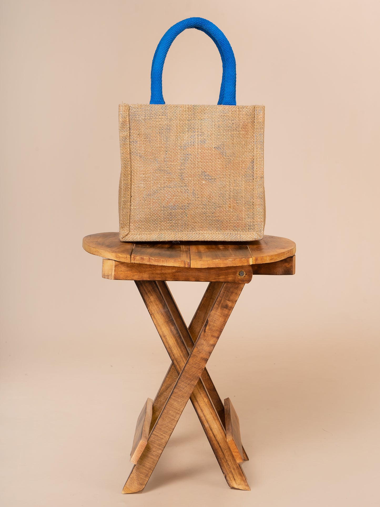 Mini Tote In Natural Jute & Strip Embroidery