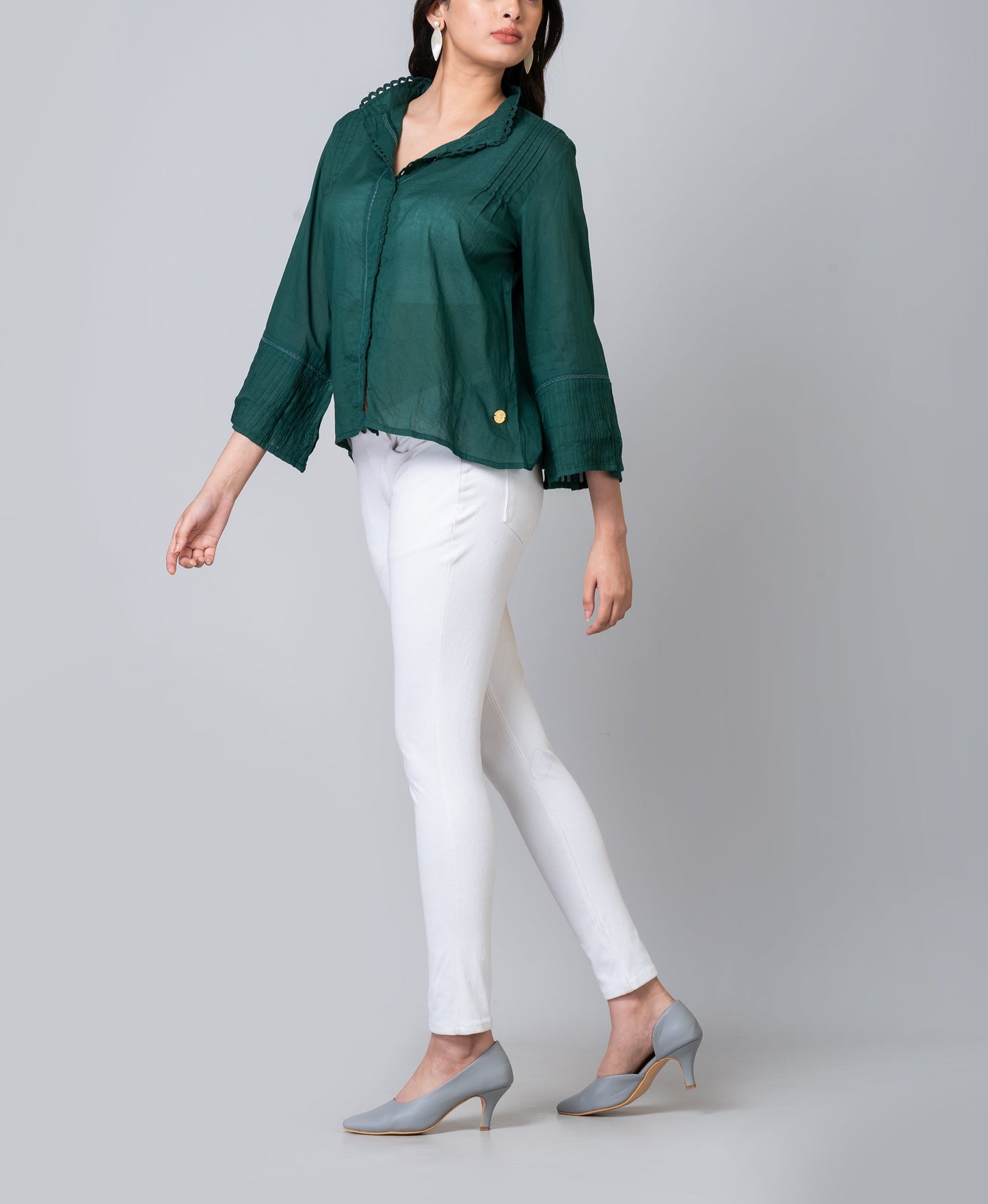 Olivia Green Lightweight Tunic Blouse