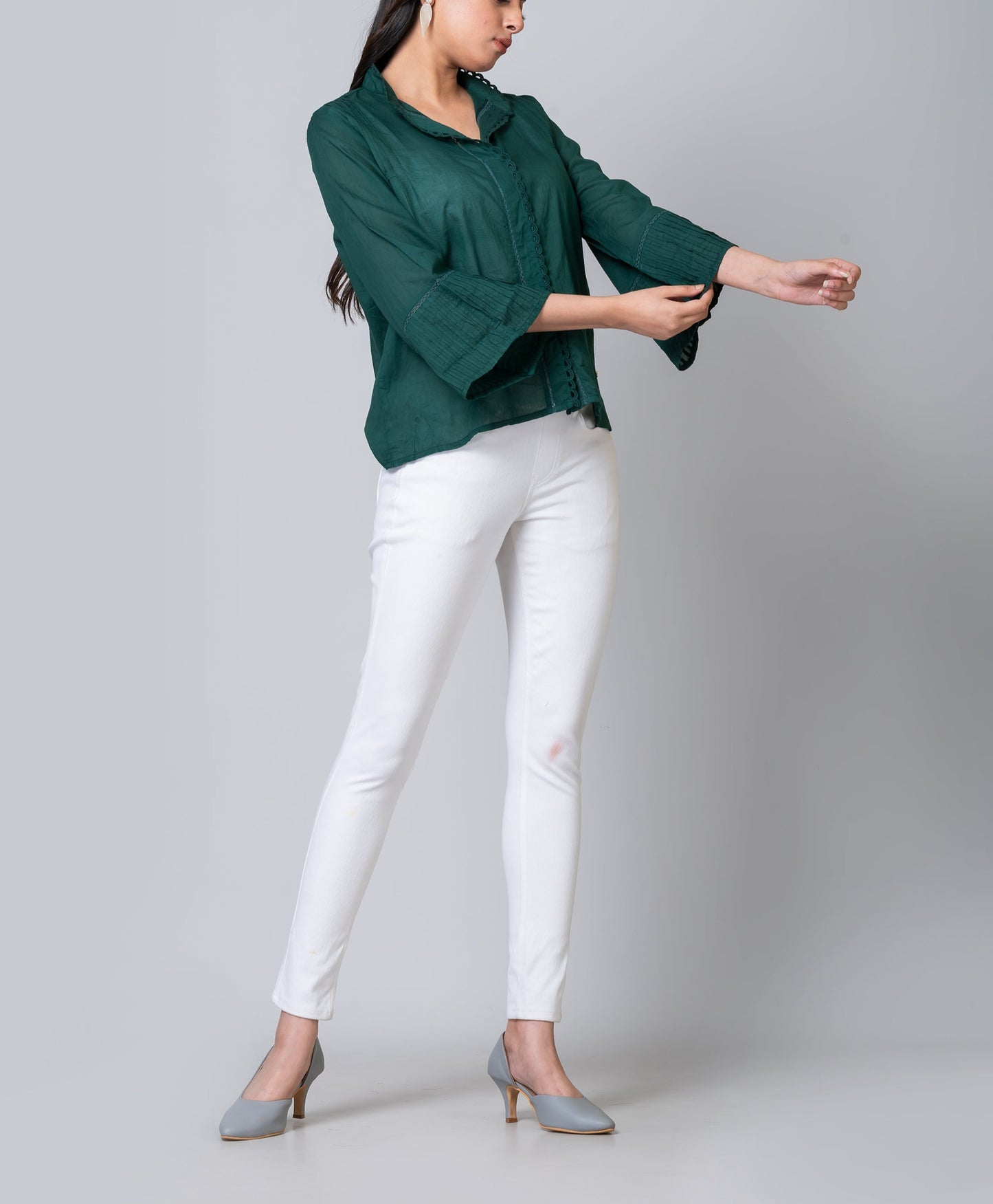 Olivia Green Lightweight Tunic Blouse