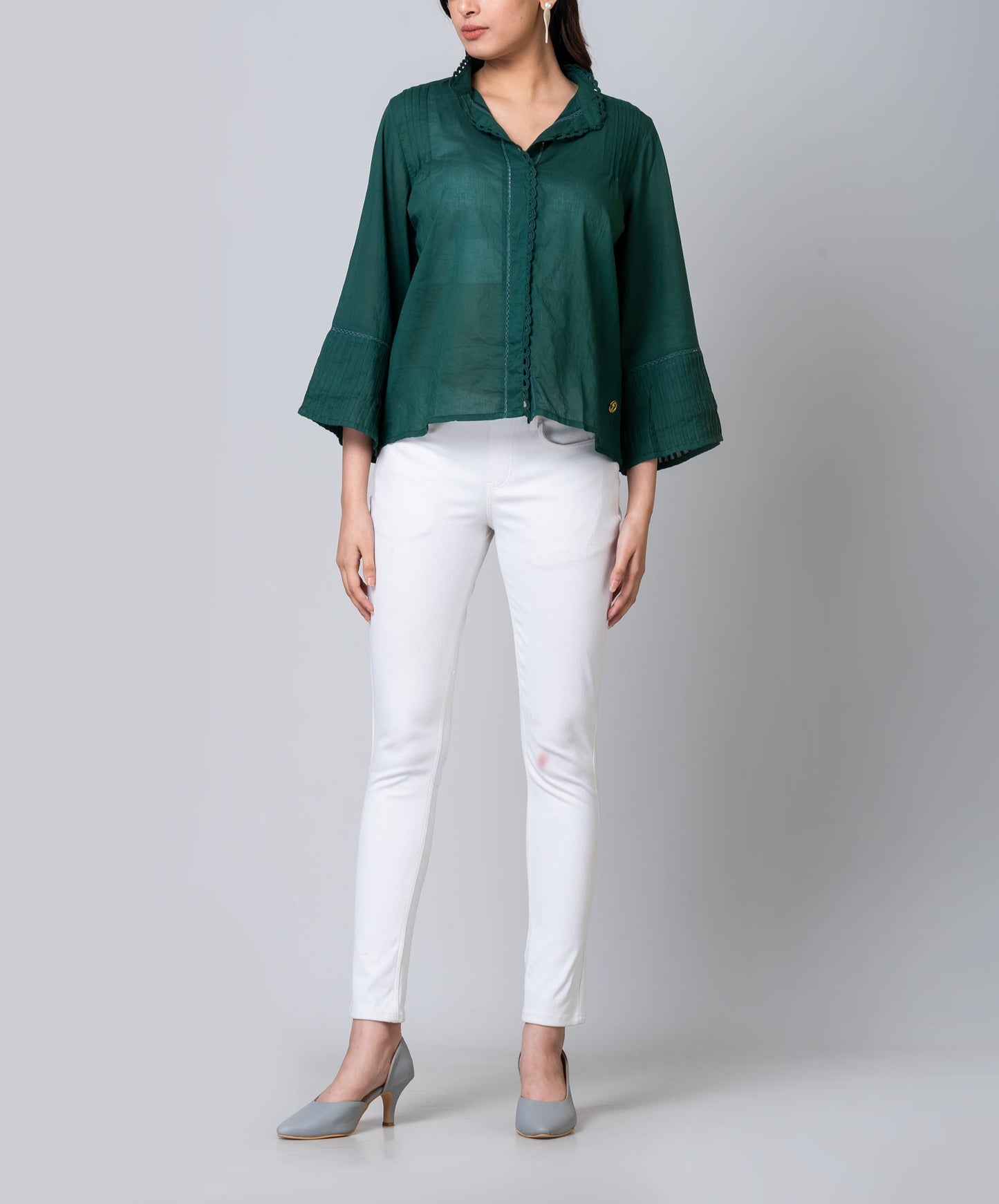 Olivia Green Lightweight Tunic Blouse