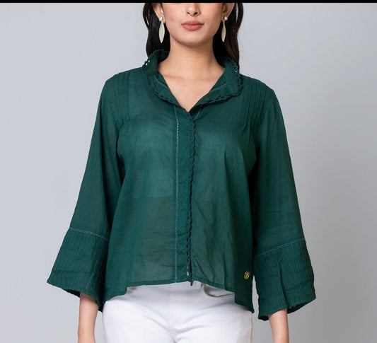 Olivia Green Lightweight Tunic Blouse