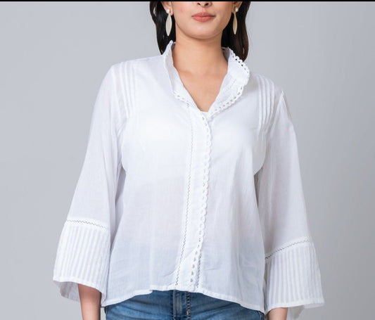 Olivia White Lightweight Tunic Blouse