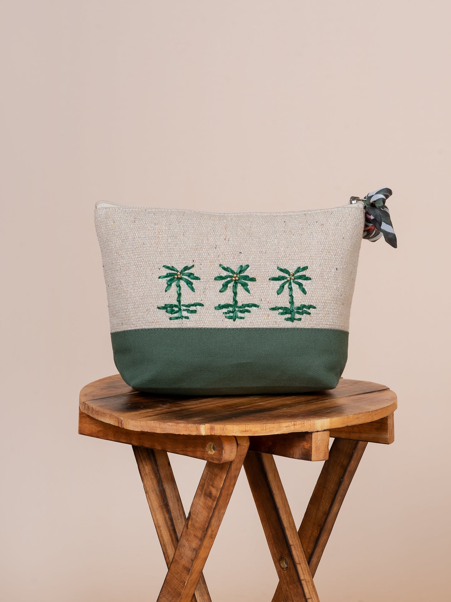 Palm Tree Embroidered Pouch