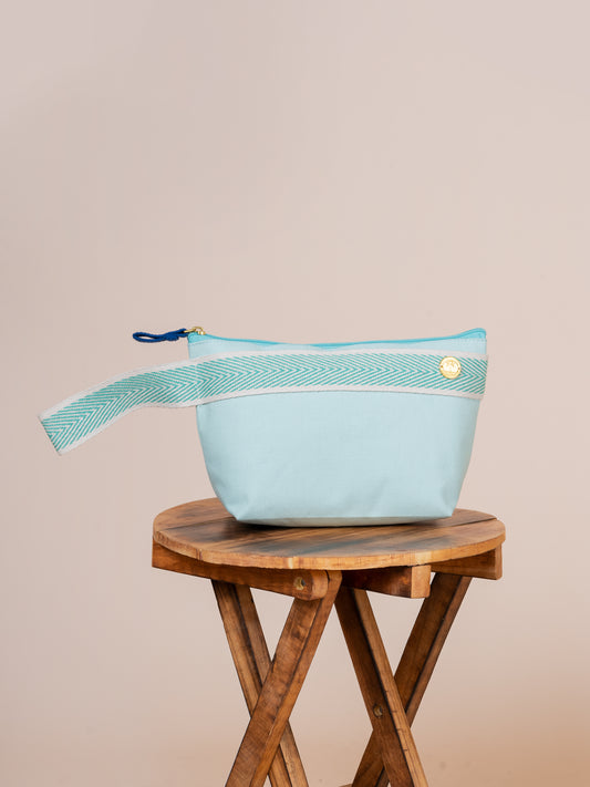 Mint Cotton Canvas Pouch Wristlet