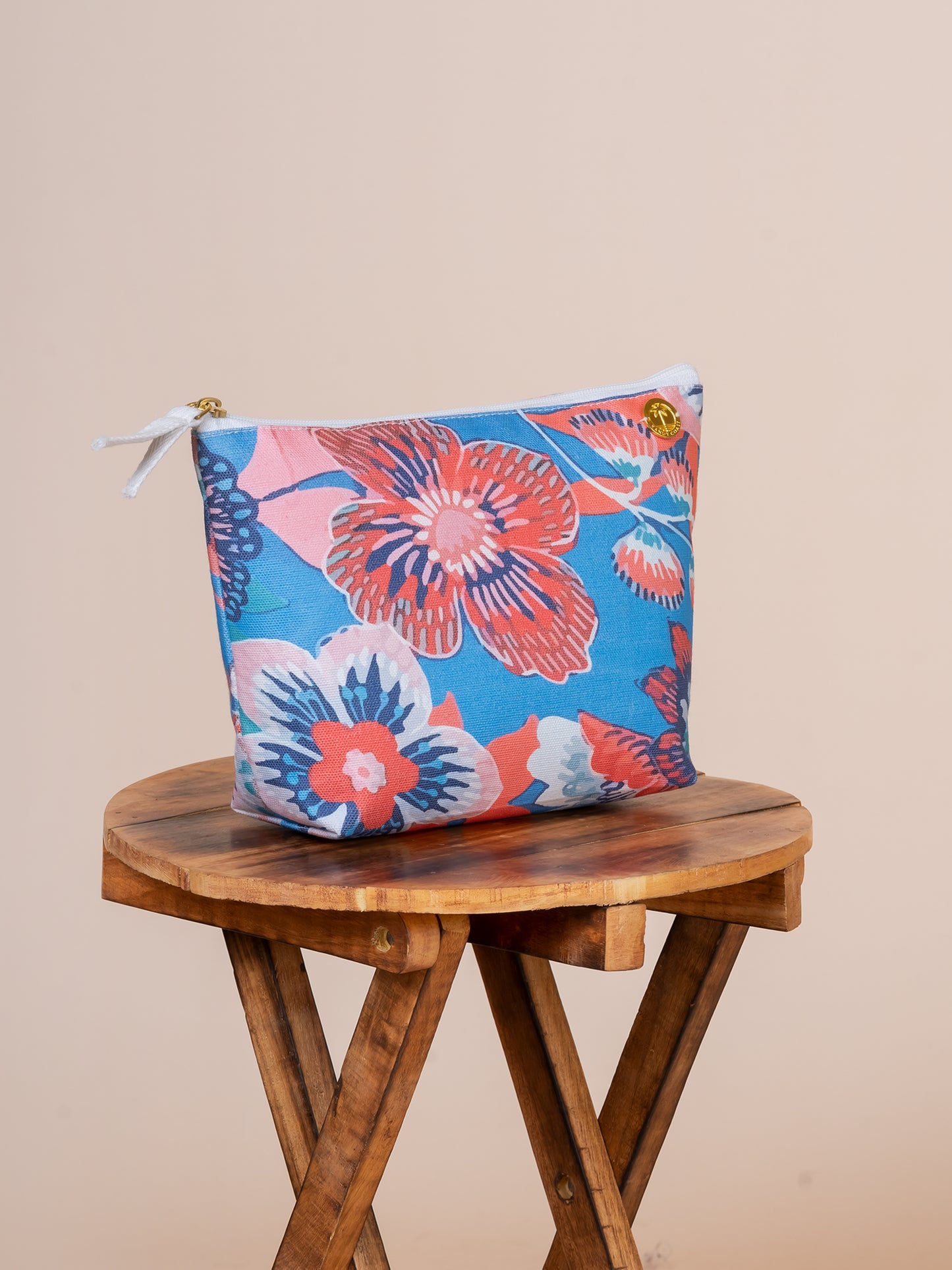 Nectar Floral Cotton Canvas Pouch