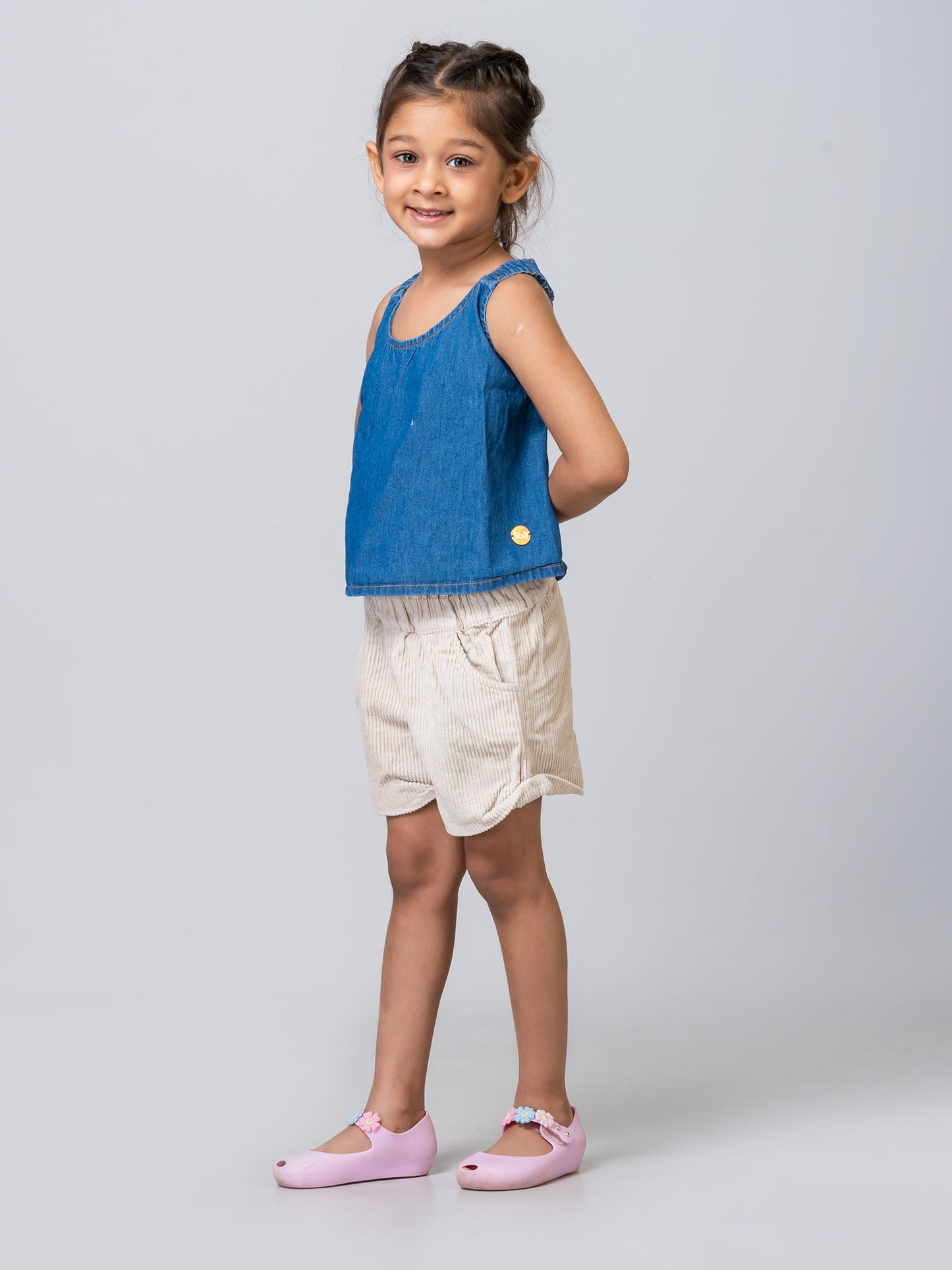 Girls Blue Denim Sleeveless Top