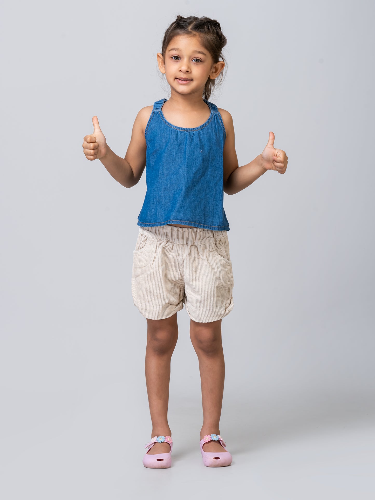 Girls Blue Denim Sleeveless Top