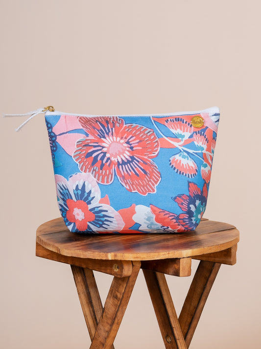 Nectar Floral Cotton Canvas Pouch