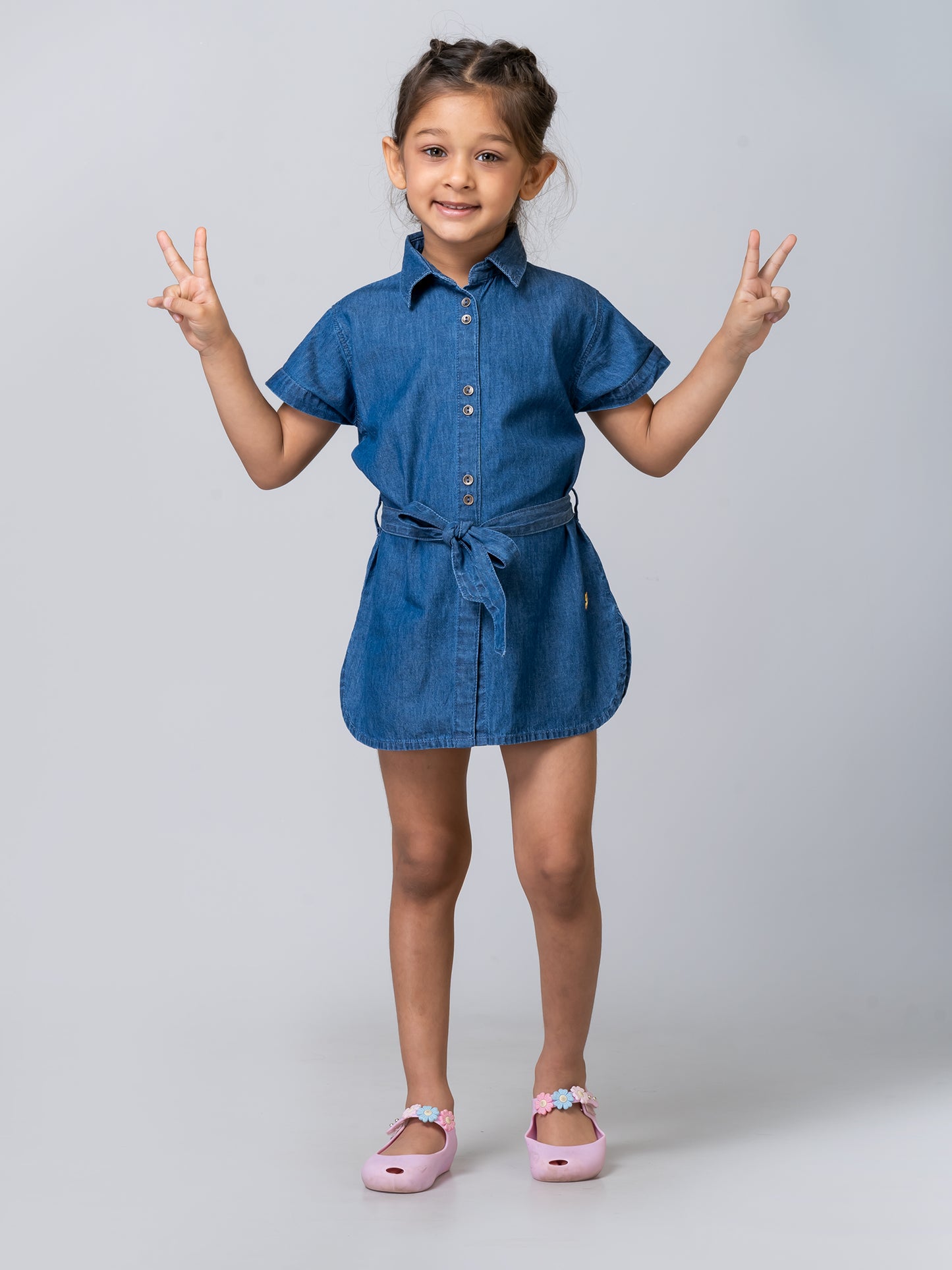 Girls Denim Classic Shirt Dress