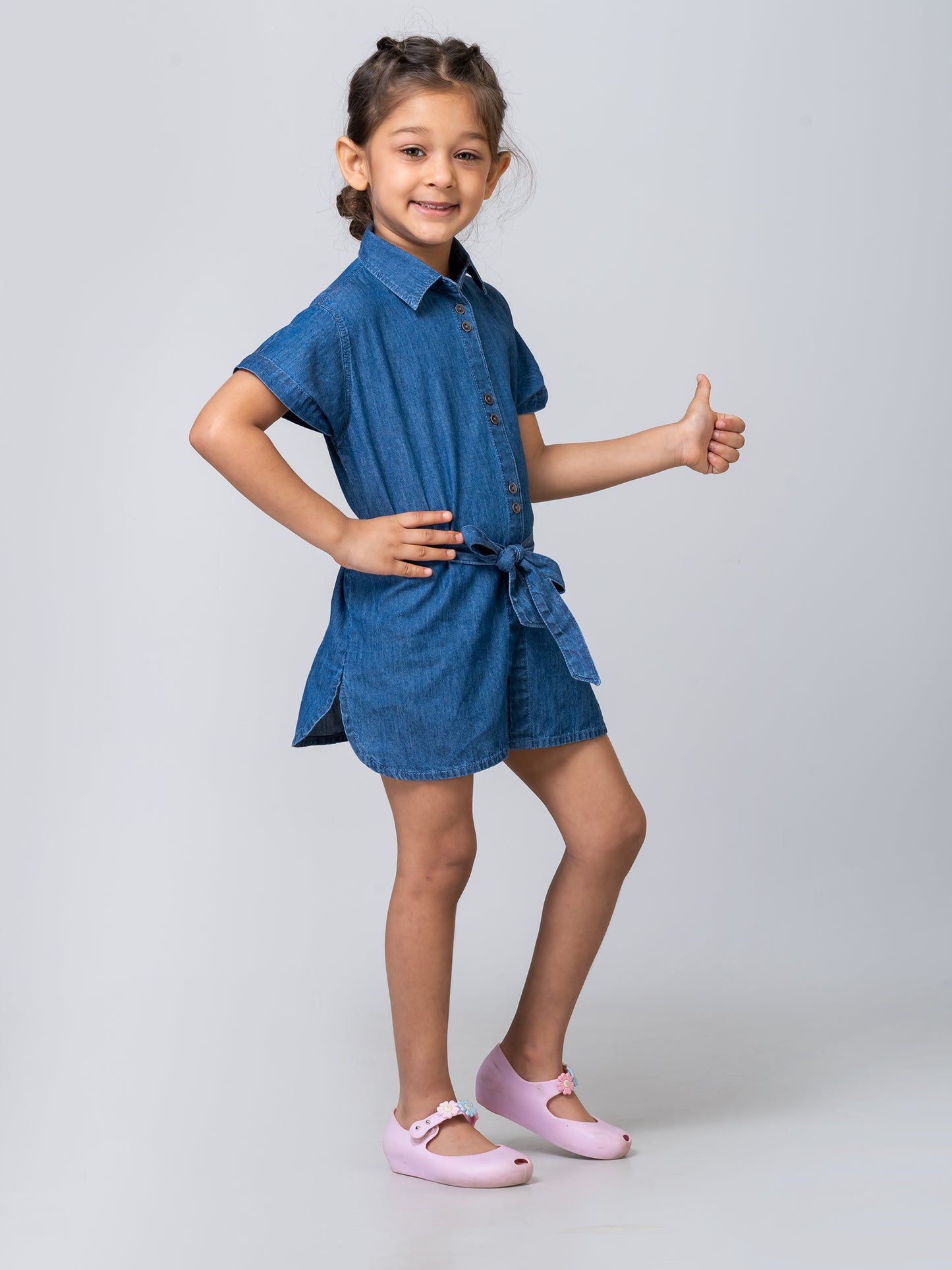 Girls Denim Classic Shirt Dress