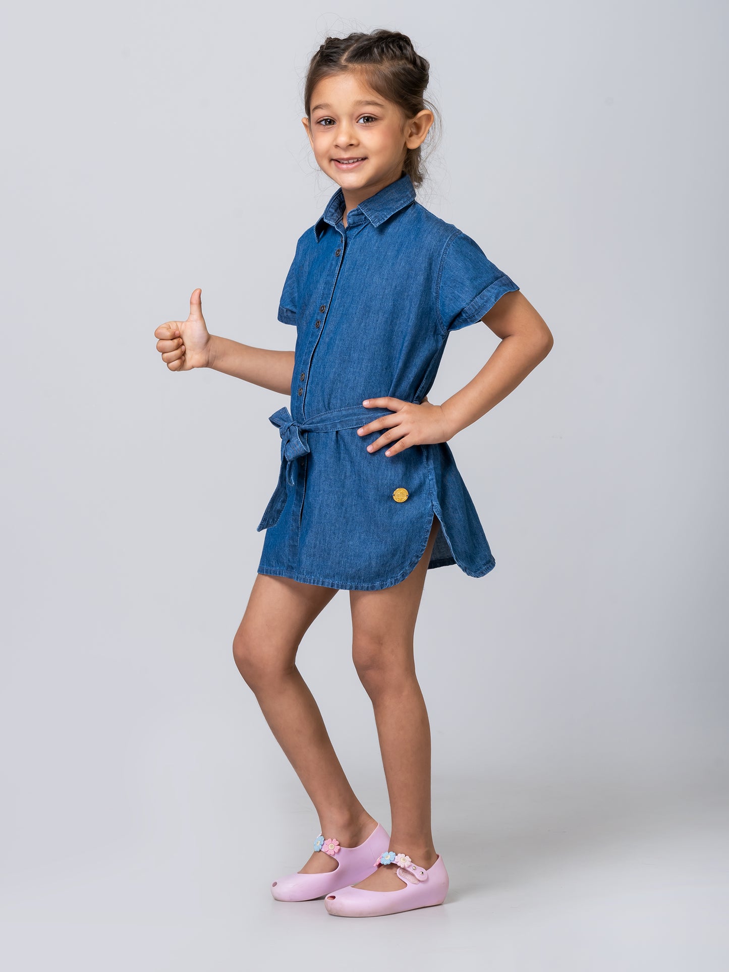 Girls Denim Classic Shirt Dress