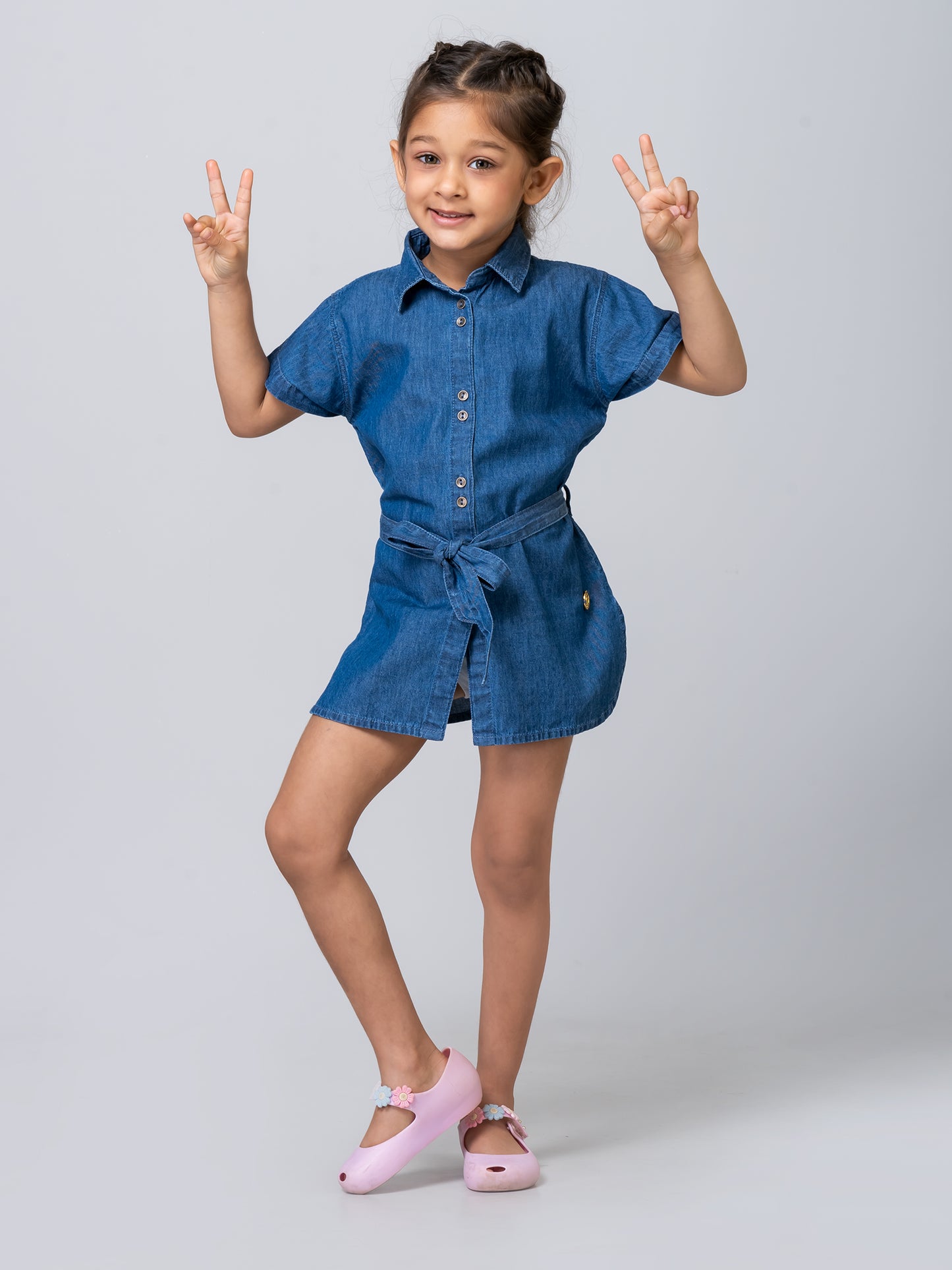 Girls Denim Classic Shirt Dress