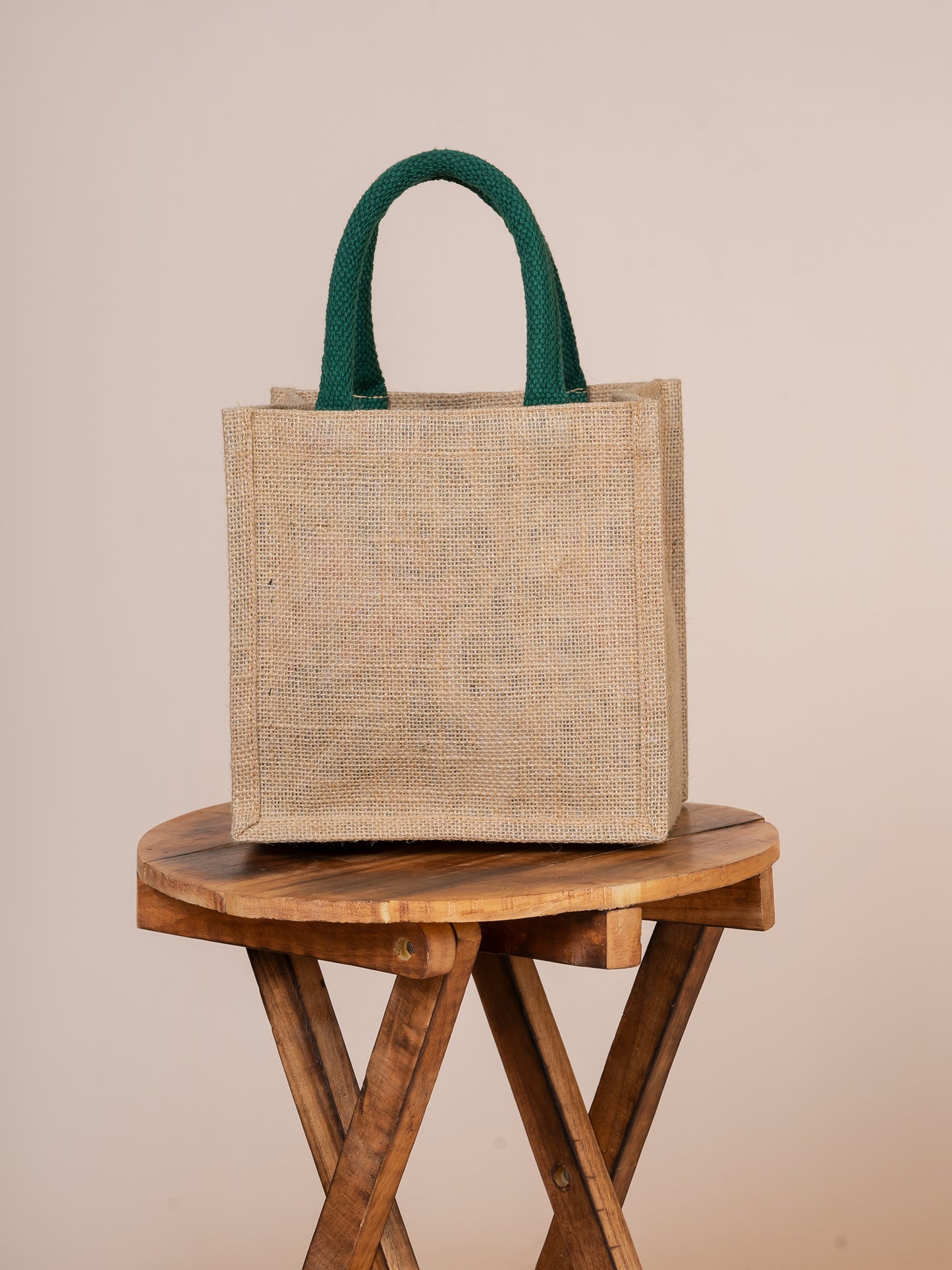 Mini Tote Natural Jute & Leaf Embroidered