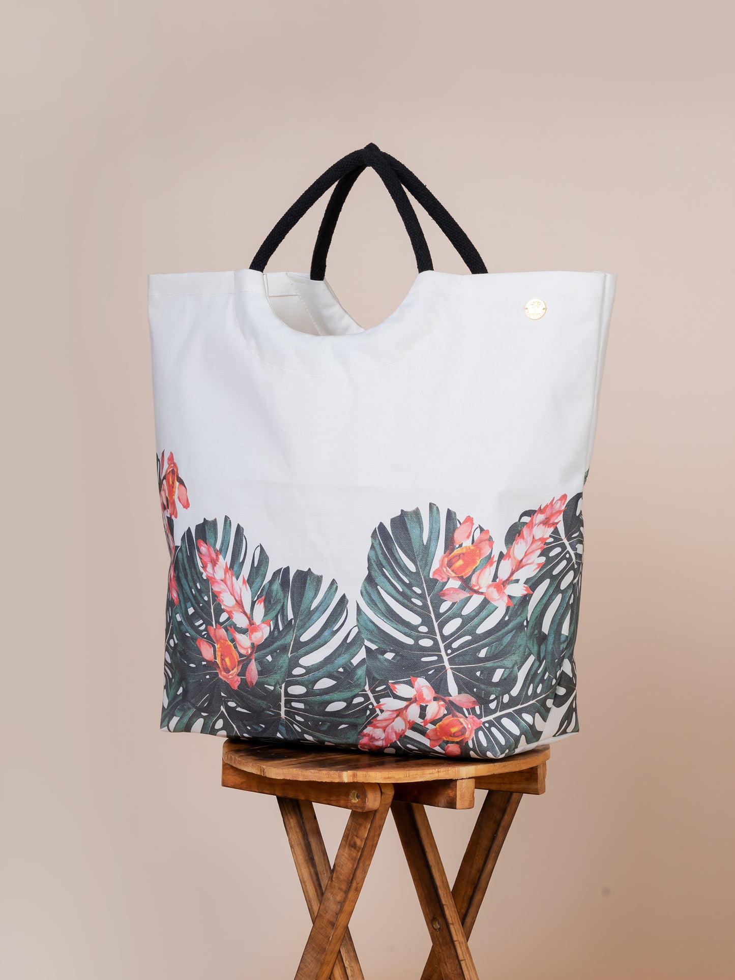 Palm Beach Cotton Canvas Tote Bag