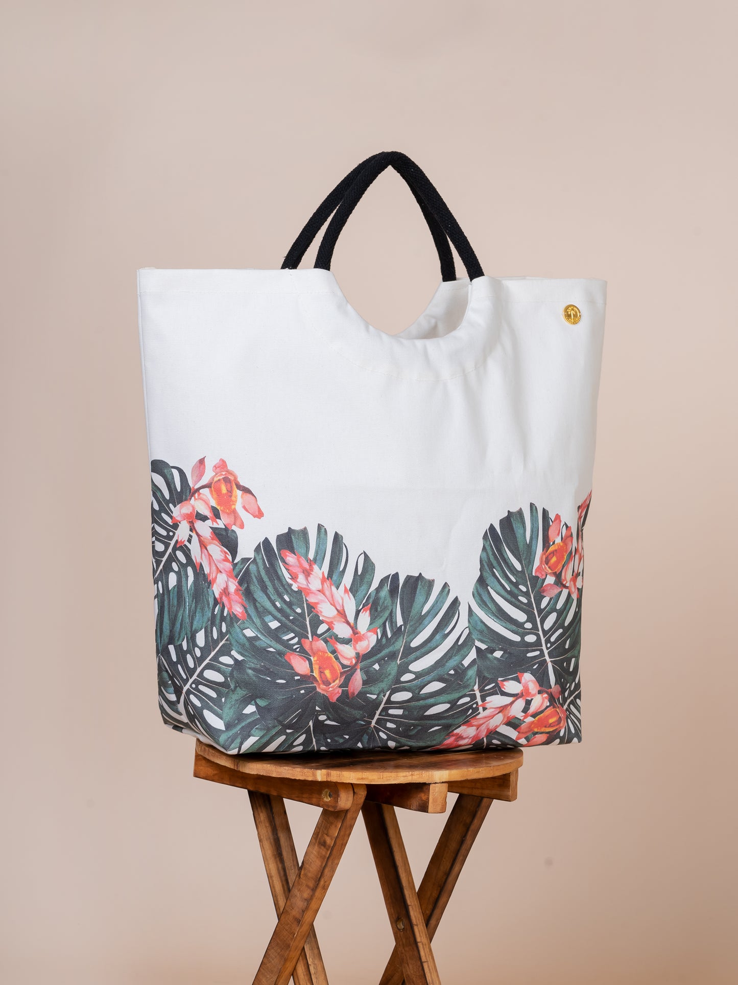 Palm Beach Cotton Canvas Tote Bag