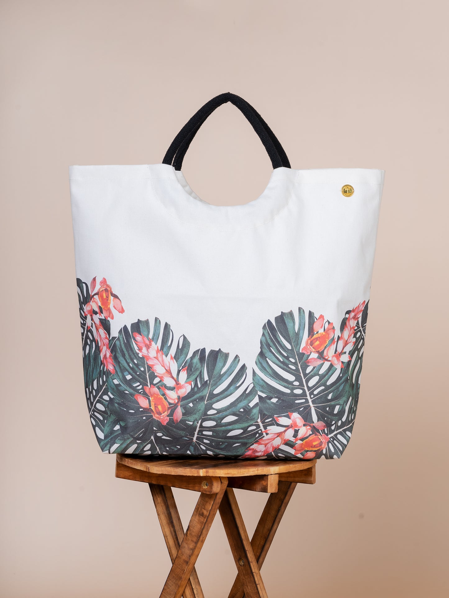 Palm Beach Cotton Canvas Tote Bag