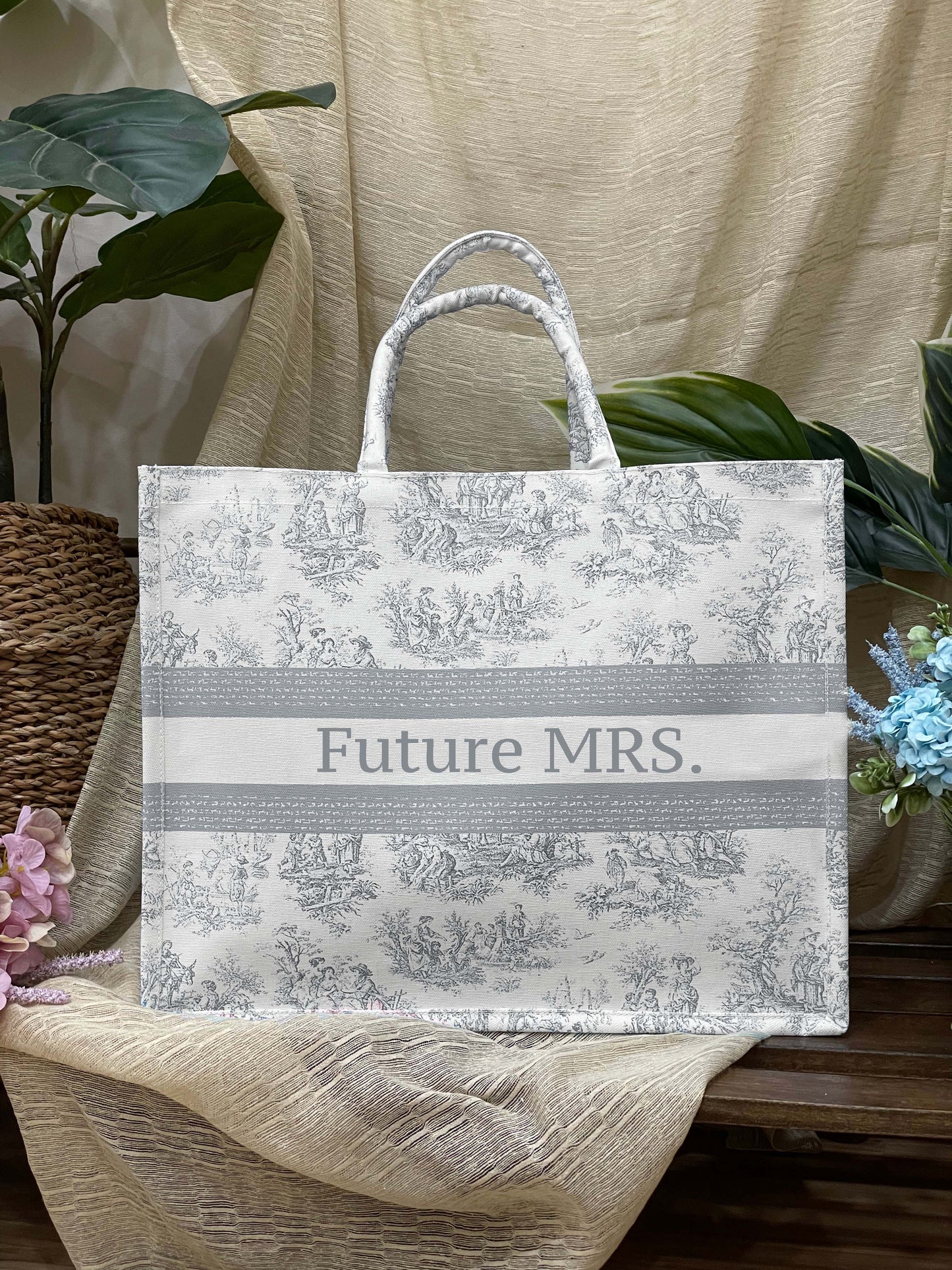 Custom Text Vintage Print-TOTE BAG